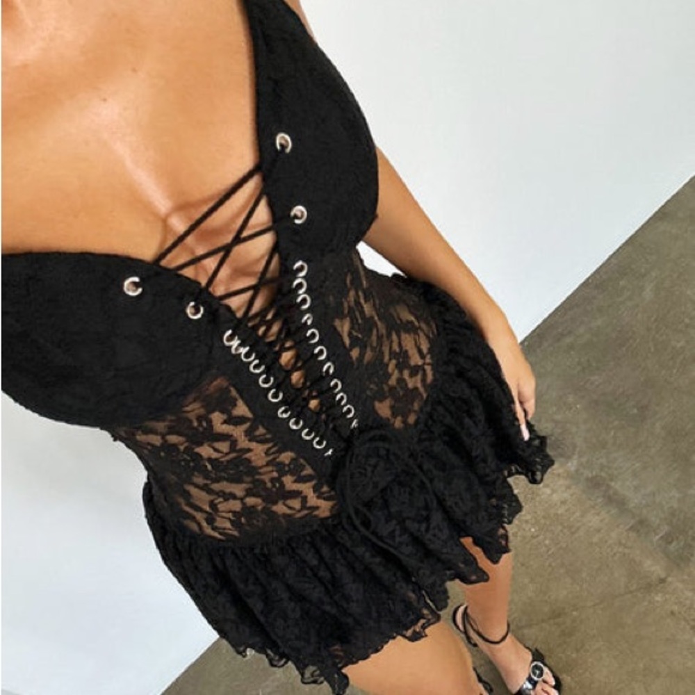 Kira Lace Micro Mini Dress - NEW - fashion nova